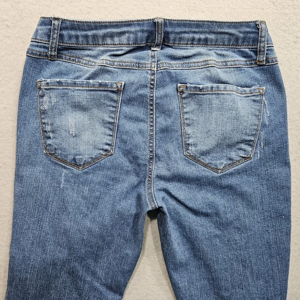 Rewash Jeans Womens 5/27 Blue Medium Low Rise Skinny Stretch Distressed 27x28